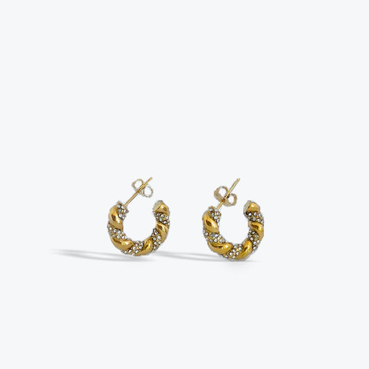 Twisted gold hoops